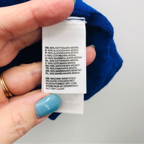 North Face Thin Cotton Cardigan Size Med Royal blue open front waterfall - Picture 3 of 9